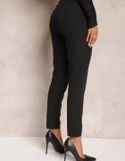 lily rose Pantaloni Negri cu Croială Dreaptă și Imitație de Buzunare Viarvi
