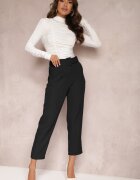 lily rose Pantaloni Negri De Costum Talie Înaltă Cu Centură Wenus