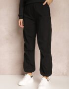 lily rose Pantaloni Negri din Bumbac cu elastic încrețit în talie Magu
