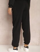 lily rose Pantaloni Negri din Bumbac cu elastic încrețit în talie Magu