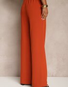 lily rose Pantaloni Portocalii Ample Talie Înaltă cu Elastic în Talie Eternel