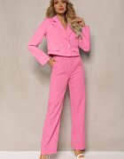 lily rose Pantaloni Roz de Costum cu Picioare Ușor Evazate Lienta