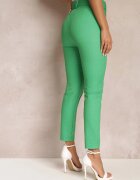 lily rose Pantaloni Verzi Din Material cu talie înaltă și curea Pylisa