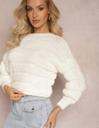 lily rose Pulover Bej deschis cu o croială mai scurtă și lejeră Olimppia