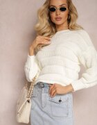 lily rose Pulover Bej deschis cu o croială mai scurtă și lejeră Olimppia