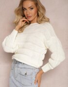 lily rose Pulover Bej deschis cu o croială mai scurtă și lejeră Olimppia