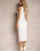 lily rose Rochie Albă fără mâneci cu guler semi-înalt și fantă la bază Baelor
