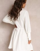 lily rose Rochie Albă Mini cu Guler și Clapete Decorative Zylana