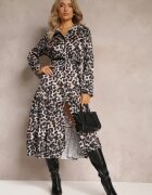 lily rose Rochie Bej-Maro leopard cu curea Antibrote