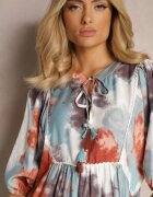 lily rose Rochie Bej Stil Boho cu mânecă scurtă cu volane și mânecă 3/4 Valendra