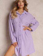 lily rose Rochie cămașă Mini violetă cu pense în talie Vilette
