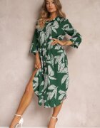lily rose Rochie Cămașă Verde Florală Siois