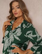 lily rose Rochie Cămașă Verde Florală Siois