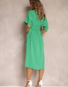 lily rose Rochie Cămașă Verde Legată în Față Cu Încrețituri Raimona