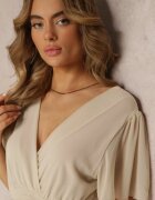 lily rose Rochie Cloche Bej cu Decolteu Petrecut Obillis