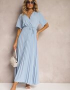 lily rose Rochie Cloș Albastră Plisată cu cordon legat Eilemona