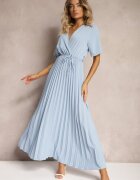 lily rose Rochie Cloș Albastră Plisată cu cordon legat Eilemona