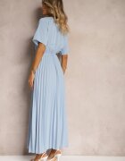 lily rose Rochie Cloș Albastră Plisată cu cordon legat Eilemona