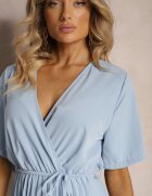 lily rose Rochie Cloș Albastră Plisată cu cordon legat Eilemona