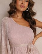 lily rose Rochie Cloș Roz închis pe un umăr cu fir metalic și curea legată Dionthea