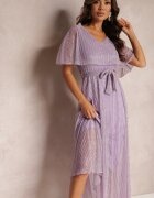 lily rose Rochie de cocktail maxi violet închis cu volan decorativ sus Cailey