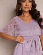lily rose Rochie de cocktail maxi violet închis cu volan decorativ sus Cailey
