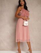 lily rose Rochie de tul Roz închis fără bretele cu volane Tremone