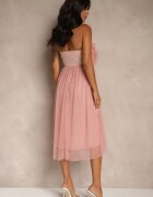 lily rose Rochie de tul Roz închis fără bretele cu volane Tremone