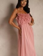 lily rose Rochie de tul Roz închis fără bretele cu volane Tremone