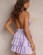 lily rose Rochie Evazată Mini Violetă cu Volane Hacodite