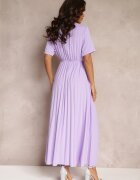 lily rose Rochie Evazată Plisată Violet cu cordon legat Eilemona