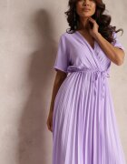 lily rose Rochie Evazată Plisată Violet cu cordon legat Eilemona
