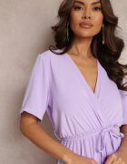 lily rose Rochie Evazată Plisată Violet cu cordon legat Eilemona