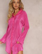 lily rose Rochie Fucsia Tip Cămașă Mini Decorată Cu Pliuri Culven