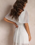 lily rose Rochie Mini Gri deschis cu Fir metalic și Elastic în talie Eullas