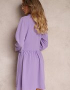 lily rose Rochie Mini Mov cu Guler și Clapete Decorative Zylana