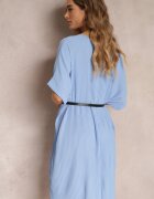 lily rose Rochie Mini Plisată Albastră cu curea din imitație de piele Dasima