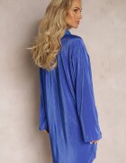 lily rose Rochie mini tip cămașă bleu marin decorată cu pliuri Culven