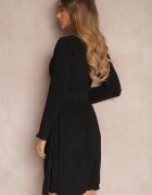 lily rose Rochie Neagră Plisată cu Centură Phile