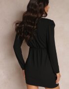 lily rose Rochie Neagră Tip plic cu Mânecă Lungă Nosso