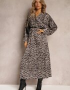 lily rose Rochie Negru-Bej Cloș cu Elastic în Talie Philida