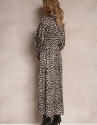 lily rose Rochie Negru-Bej Cloș cu Elastic în Talie Philida