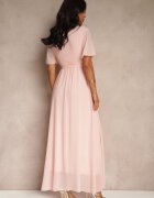 lily rose Rochie Plisată Roz deschis cu Decolteu petrecut și Elastic în talie Dimitris