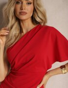 lily rose Rochie roșie dopasată pe un umăr cu croială asimetrică Isolama