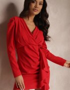 lily rose Rochie Roșie Tip plic Cu mânecă lungă Nosso