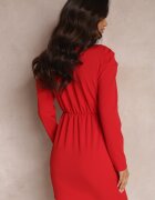 lily rose Rochie Roșie Tip plic Cu mânecă lungă Nosso