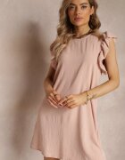 lily rose Rochie Roz Mini cu Croială Boxy cu Volane Ansha