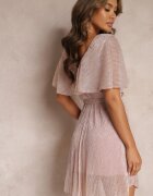 lily rose Rochie roz Mini cu Fir Metalic și Elastic în Talie Eullas