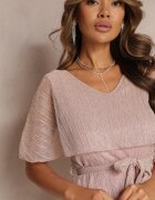 lily rose Rochie roz Mini cu Fir Metalic și Elastic în Talie Eullas