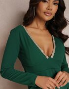 lily rose Rochie Verde închis Mulată cu Mânecă Lungă Pinkie